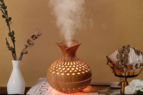 Vase Wood Grain Aroma Diffuser & Humidifier for Home & Office - 300ml