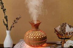Vase Wood Grain Aroma Diffuser & Humidifier for Home & Office - 300ml
