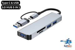 5 in 1 Type-C USB Hub with USB 3.0