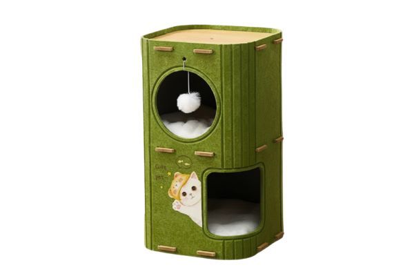 Multilayer Indoor & Outdoor Cat House with Hanging Ball Toy