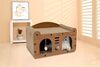 Cat Scratching Cardboard Sleeping Bed & Cat House with Cave and Play Ball - image 2
