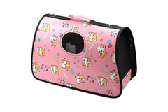 Cute Cartoon Print Foldable Pet Carrier Bag with Mesh Window