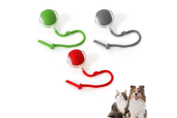 Rechargeable Electric Self-Rolling Pet Toy Ball with Tail Rope For Cat