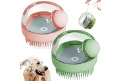 Pet Grooming Bathing Brush with Soap & Shampoo Dispenser Shower Brush for Dogs Cats