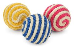 Sisal String Rattle Ball Toy for Indoor Cats - All Natural Woven Fibers