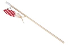 Cat Wooden Stick Teaser Toy – Sisal Mouse Shape with Feather