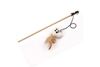 Cat Wooden Stick Teaser Toy – Burlap Mouse Shape with Feather - image 1