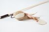 Cat Wooden Stick Teaser Toy – Burlap Pumpkin Shape with Feather - image 1