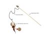 Cat Wooden Stick Teaser Toy – Burlap Pumpkin Shape with Feather - image 3