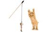 Cat Wooden Stick Teaser Toy – Burlap Pumpkin Shape with Feather - image 4
