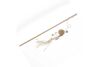 Cat Wooden Stick Teaser Toy – Burlap Mice Fish Shape with Feather - image 1