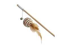 Cat Wooden Stick Teaser Toy – Sisal Ball with Feather