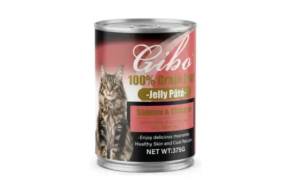 Gibo Grain Free Cat Canned Food Salmon & Chicken in Jelly 375gm