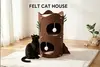 Multilayer Foldable Tree-Shaped Felt Cat House and Warm Cave Bed for Indoor Cats - image 1