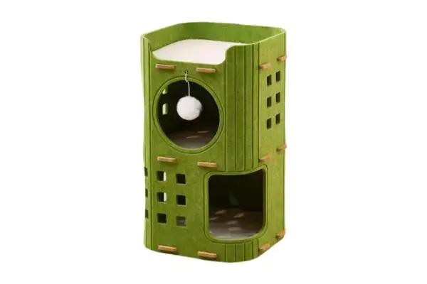 Multilayer Foldable Felt Cat House and Warm Cave Bed for Indoor Cats