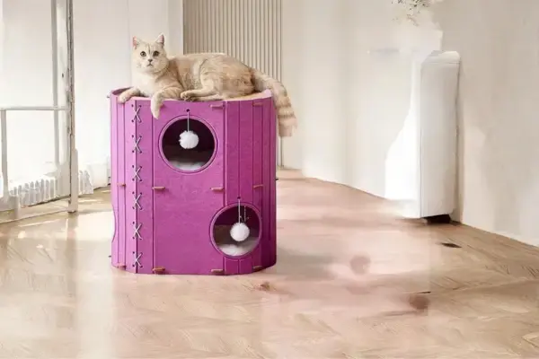 Multilayer Foldable Solid Felt Large Cat House and Warm Cave for Indoor Cats 