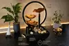 Indoor Tabletop Water Fountain Golden Flower With Ring Light for Home Decoration - image 3