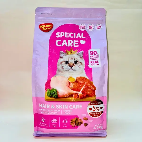 Kitchen Flavor Special Care Complete Dry Cat Food Hair & Skin Care for All Life Stage 1.5kg