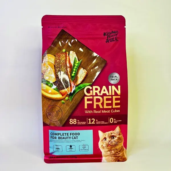 Kitchen Flavor Grain Free Complete Beauty Cat Food with Real Meat Cubes for All Life Stages 400g