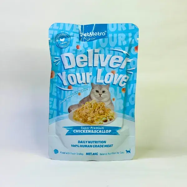 PetMetro Human Grade Kitten Pouch Chicken & Scallop (85g)