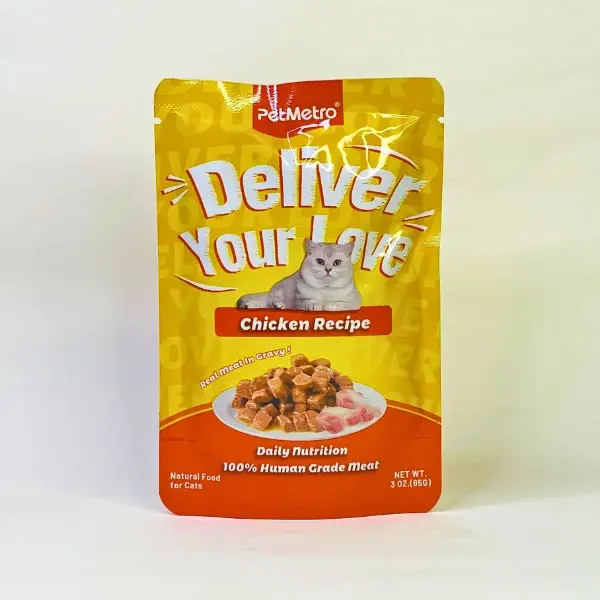 PetMetro Human Grade Cat Pouch - Chicken Recipe in Gravy (85g)