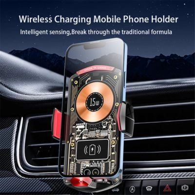 Mobile Phone Holder For Car with Wireless Charging (A6)