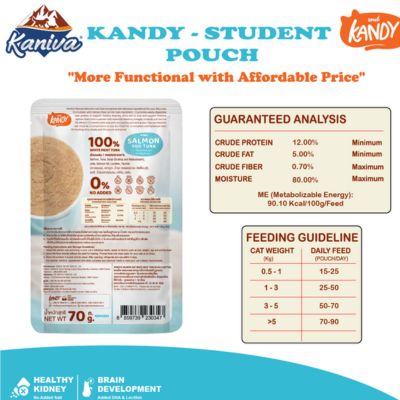 Kandy Kitten Pouch DHA & Lecithin with Salmon and Tuna Mousse 70g