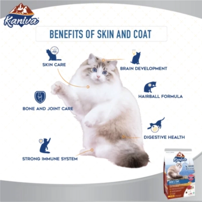 Kaniva Cat Food Skin & Coat Tuna, Ocean Fish & Rice for All Ages (2.8kg)