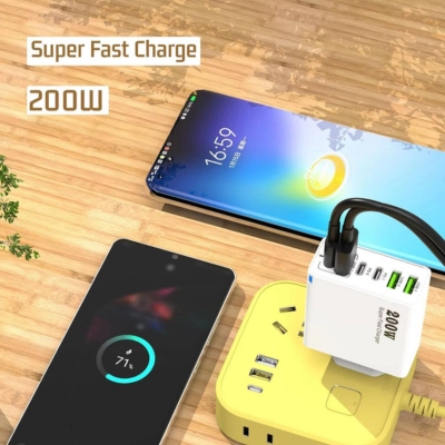 200W Fast Charging Mobile Charger Adapter (6 Port)