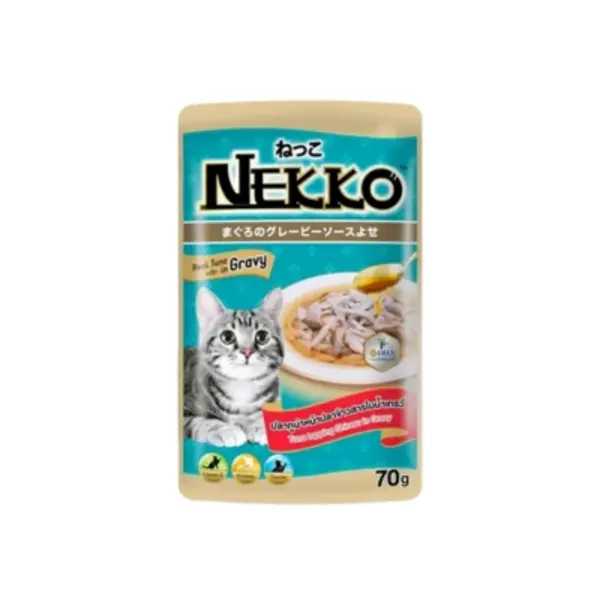 Nekko Pouch Real Tuna Topping Shirasu in Gravy 70g