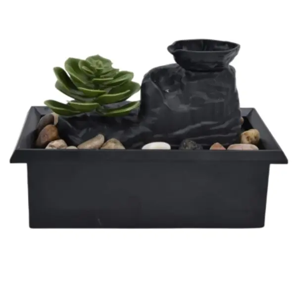 Tabletop Waterfall Decorative Desk Fountain with Soft Light