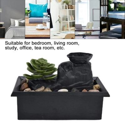 Tabletop Waterfall Decorative Desk Fountain with Soft Light