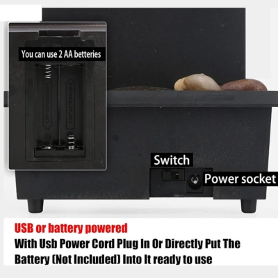 Tabletop Waterfall Decorative Desk Fountain with Soft Light