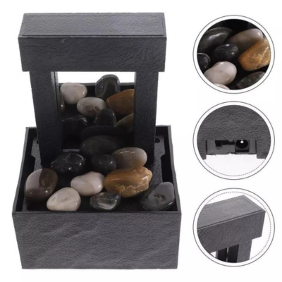 Tabletop Vintage Indoor Waterfall Decorative Desk Fountain with Led Light