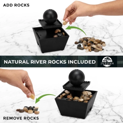 Tabletop Waterfall Decorative Desk Fountain with Soft Light