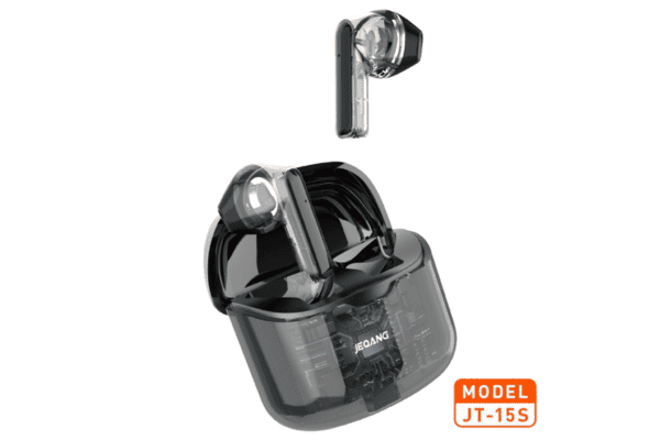 Jeqang JT-15S Fashion Transparent TWS Earbuds – LED Display, Noise Cancellation & Waterproof