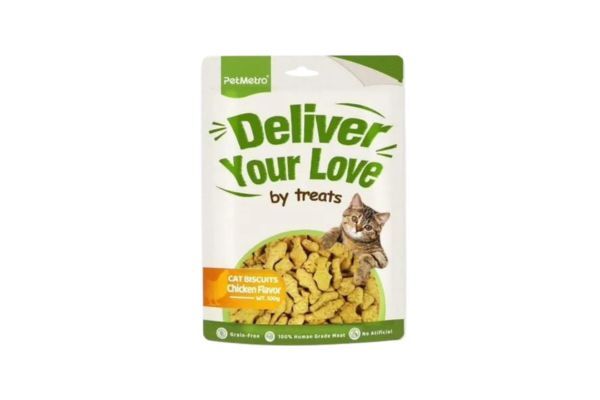 PetMetro Dry Cat Treats Biscuits - Chicken Flavor (100g)