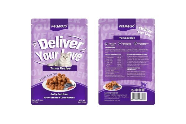 PetMetro Human Grade Cat Pouch - Tuna Recipe in Gravy (85g)