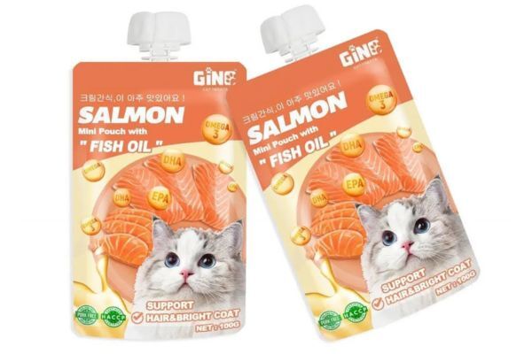 Gino Cat Treats - Salmon Mini Pouch with Fish Oil (100g)