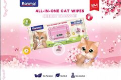 Kanimal Anti-Bacterial All-in-One Cat Wipes Cherry Blossom Scented (100 Sheets)
