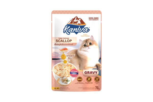 Kaniva Pouch Tuna Topping Scallop In Gravy for All Ages 70g